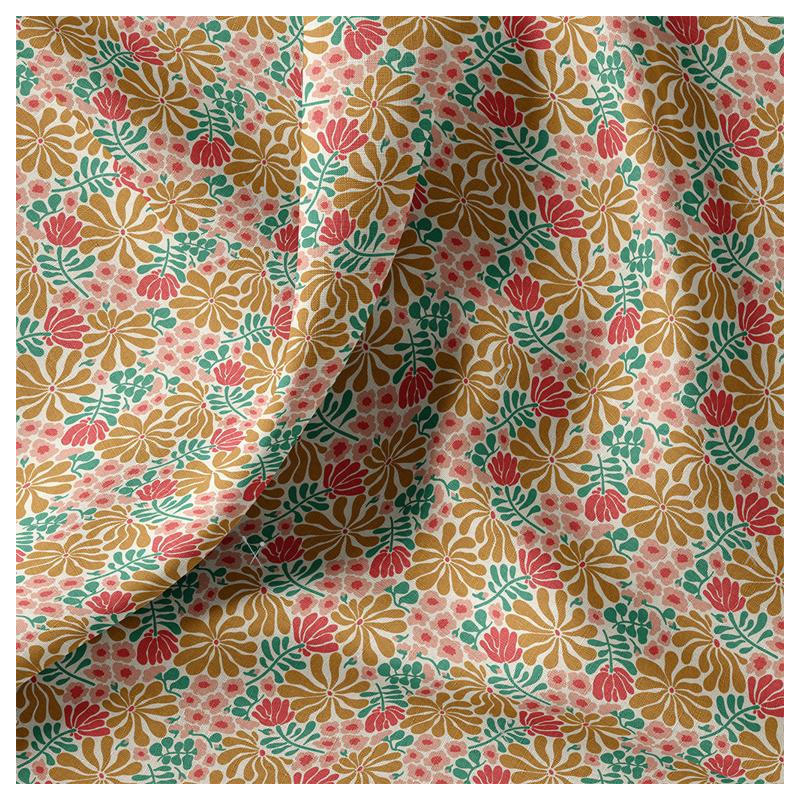 Coated  Cotton BOEZI Green / Pink